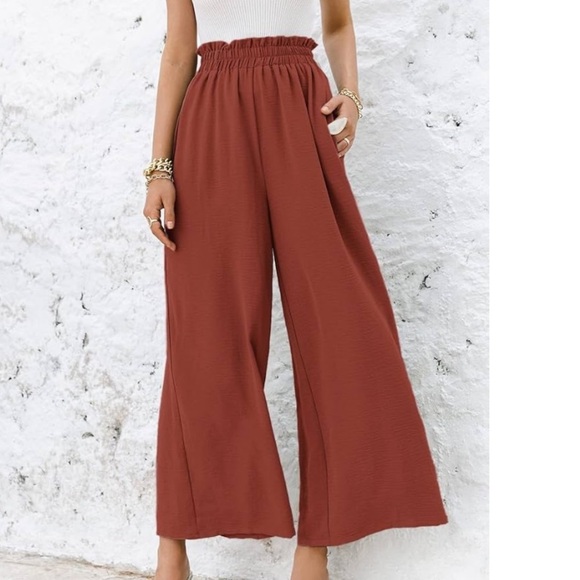 H & M Rust Orange Wide-Leg Pants - Picture 6 of 6